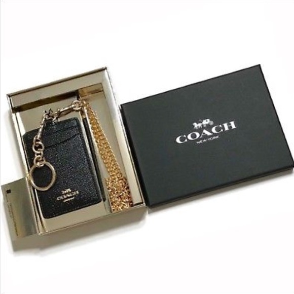 Coach NWT Black Lanyard Card Holder in Gift Box 🎁 - Picture 4 of 8